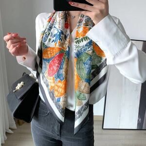 2/$30 NEW Colorful Painted Nature Printed Silky Fashion Scarf